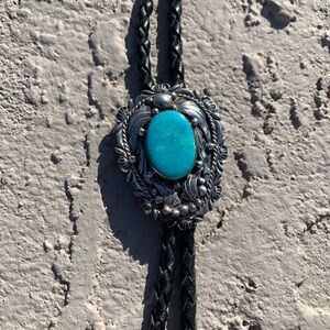 Turquoise and Sterling Bolo Tie